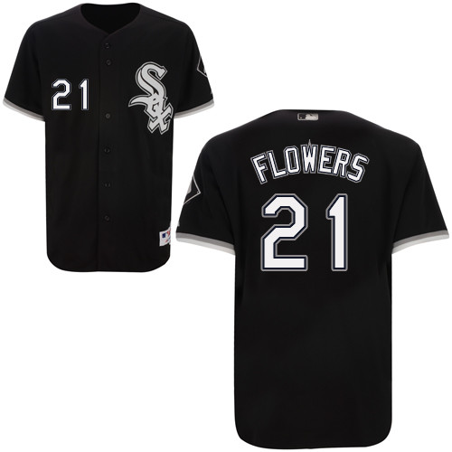 Tyler Flowers #21 mlb Jersey-Chicago White Sox Women's Authentic Alternate Home Black Cool Base Baseball Jersey
